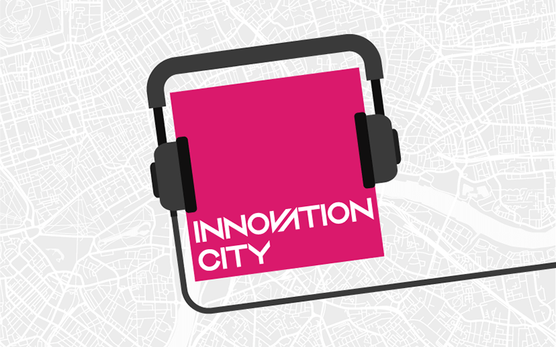 Innovation City logo with headphones